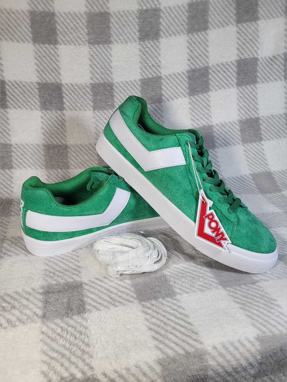 Men's Size 10.5 PONY Shooter Low Suede Sneakers - Kelly Green